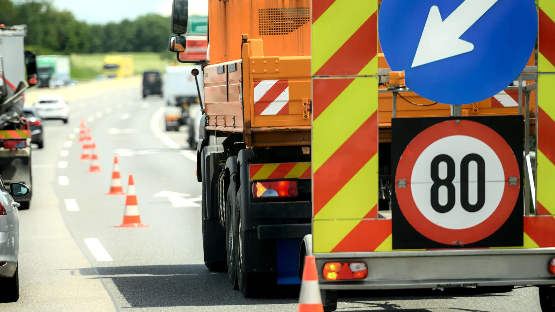 Eine Autobahn-Baustelle